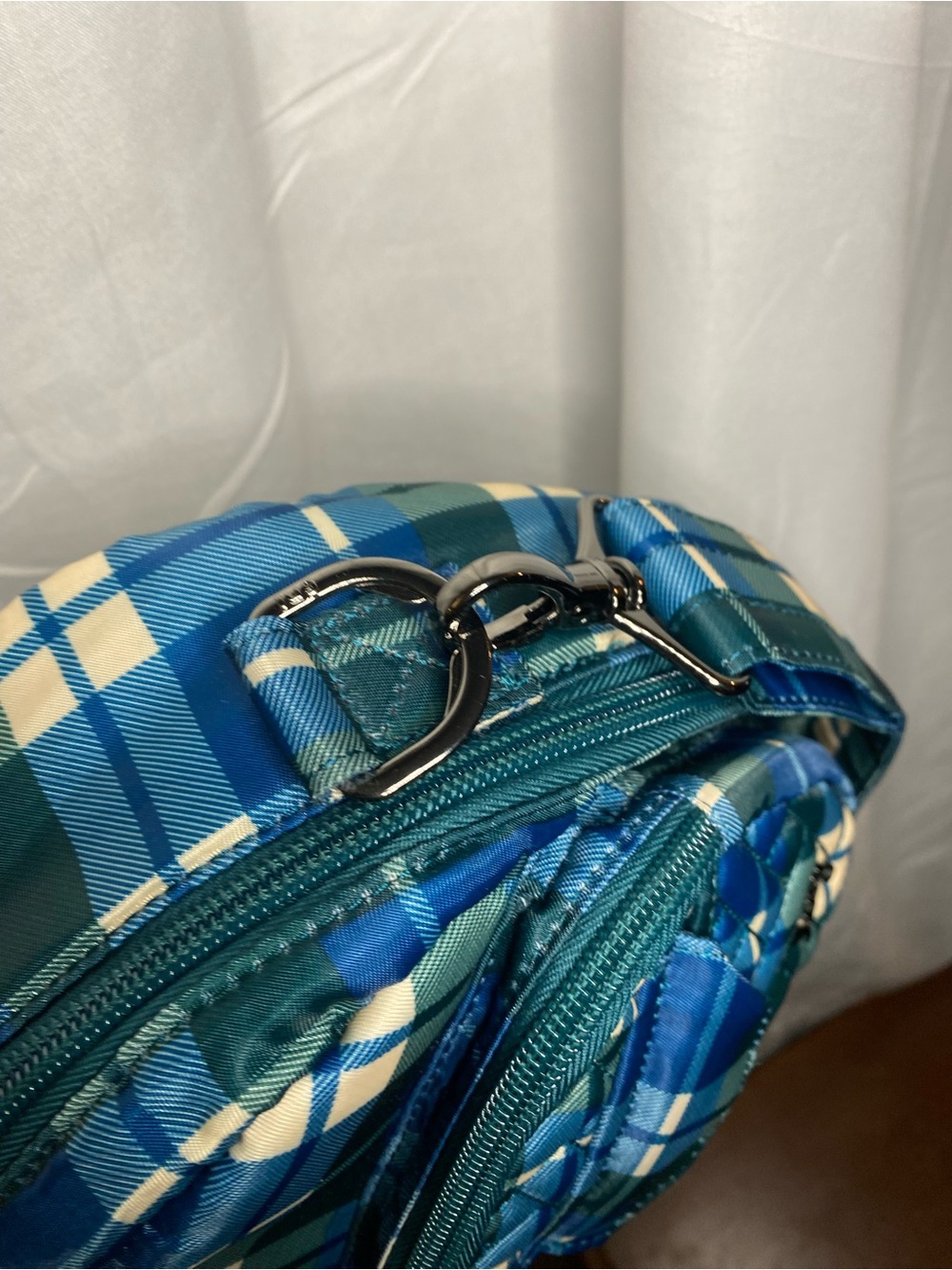 LUG Railcar Crossbody Bag Navy Plaid - Picture 9 of 16